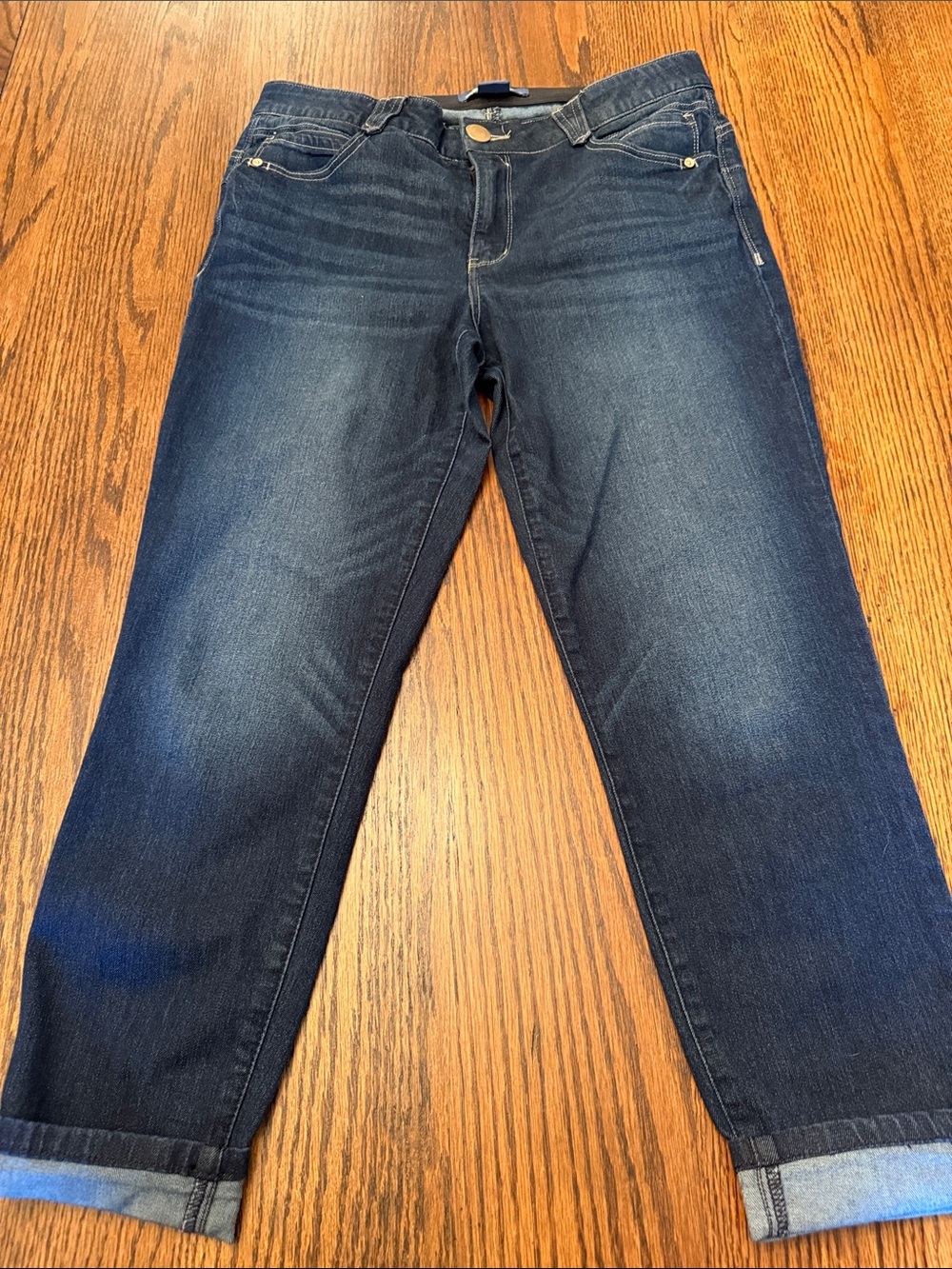 Democracy Ab”solution Straight Leg Jeans Size 12 Dark Wash Stretch Denim